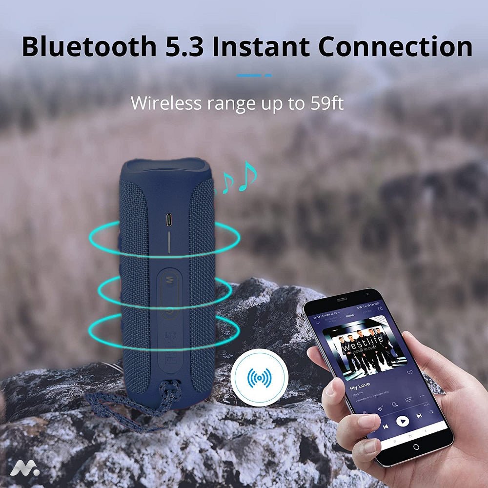 MetaTronics Blue Waterproof Bluetooth Speaker Features