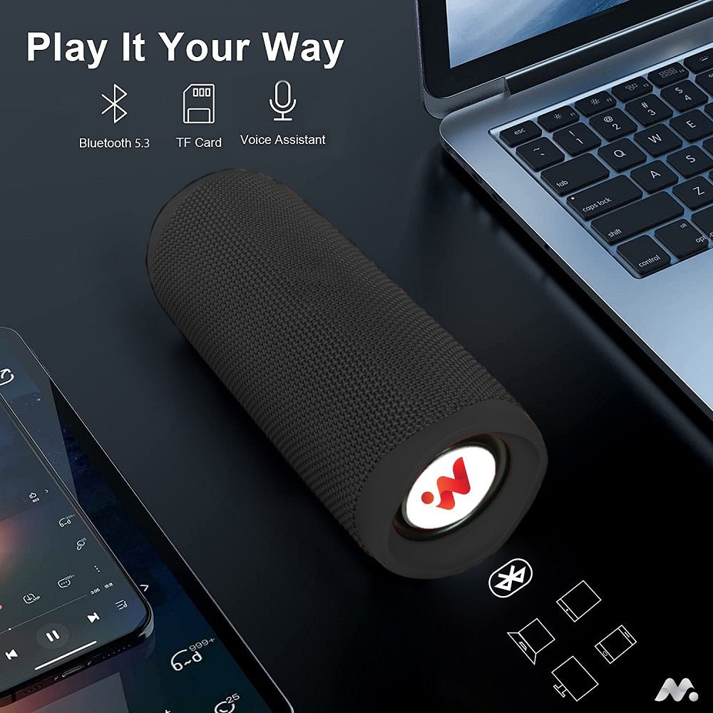 MetaTronics Black Waterproof Bluetooth Speaker features