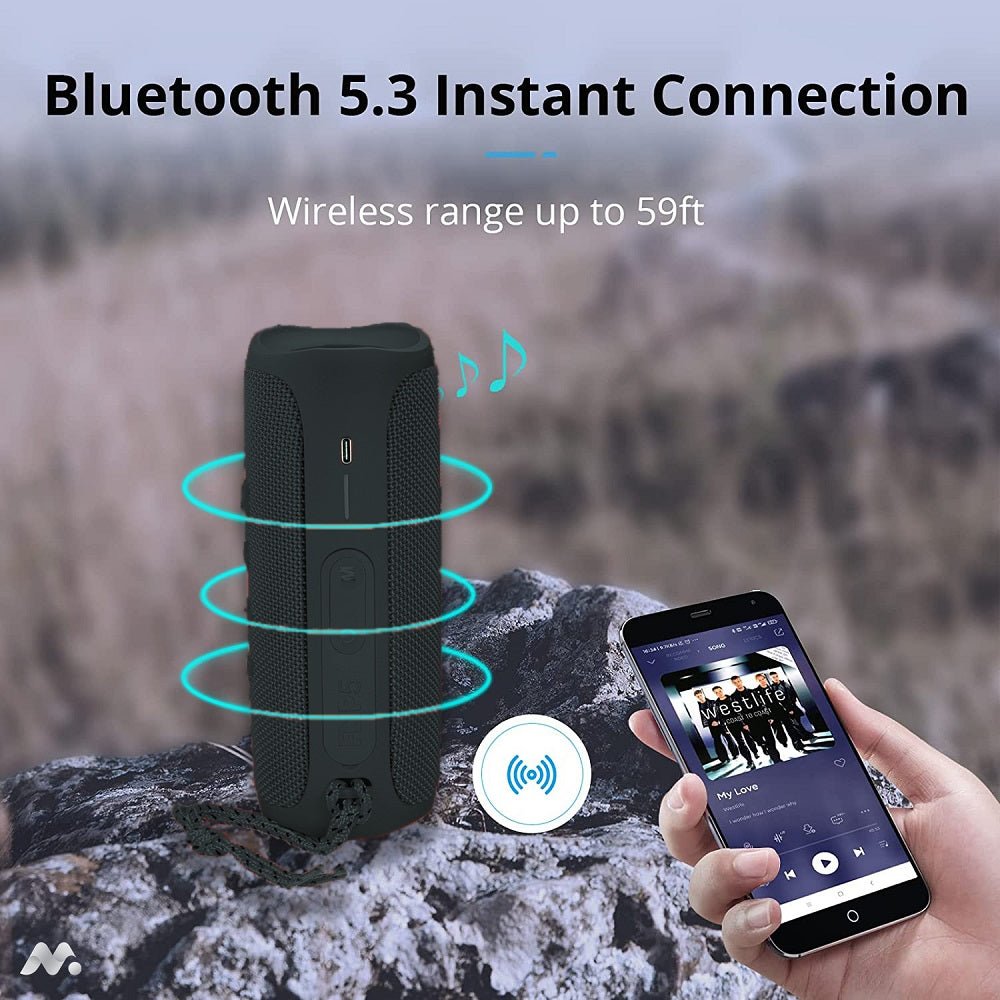 MetaTronics Black Waterproof Bluetooth Speaker features