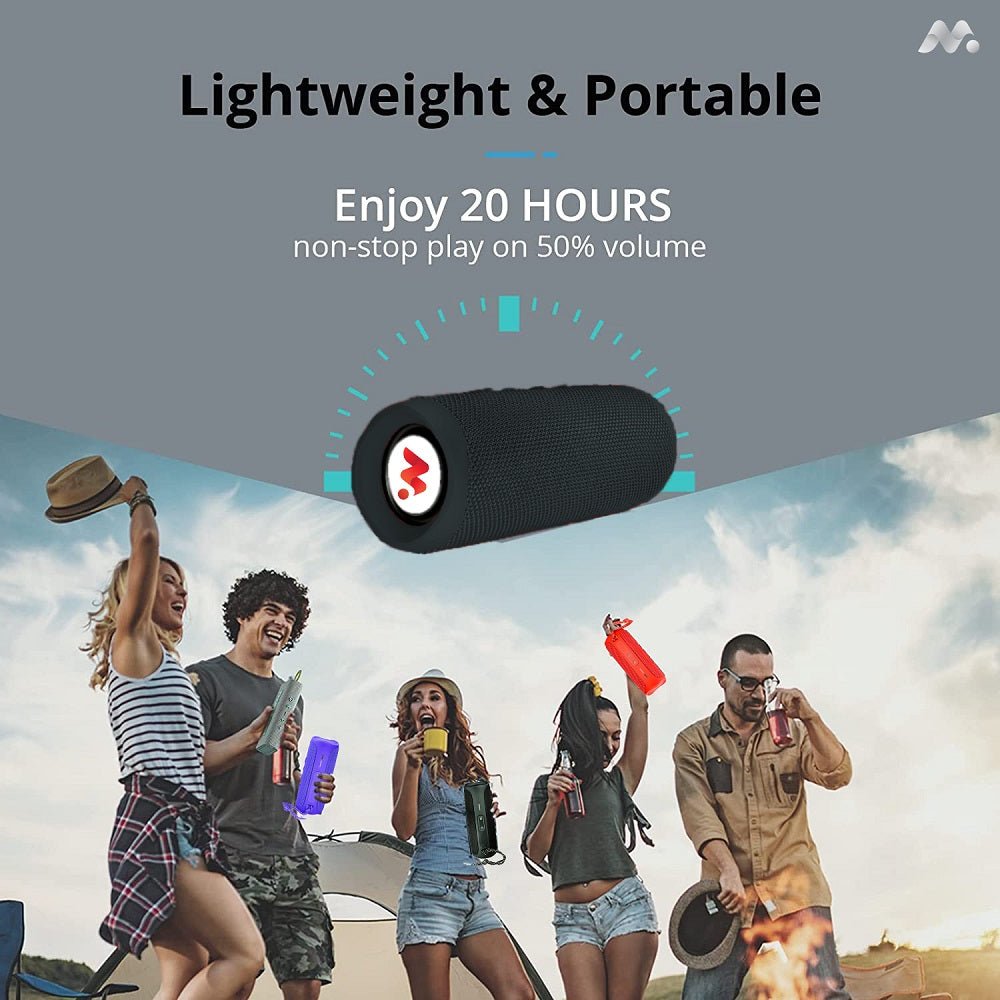 MetaTronics Black Waterproof Bluetooth Speaker with Lightweight