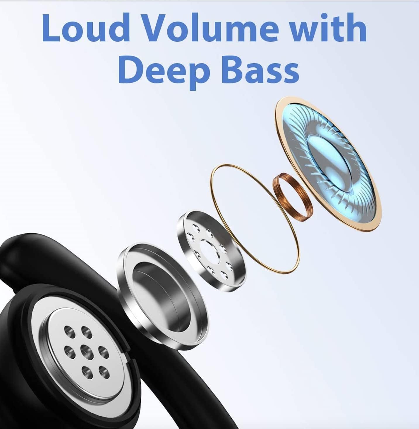 MetaTronics Wireless Bluetooth Earbuds with loud volume with deep base