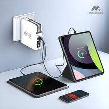 MetaTronics 5in1 Omni Charger Power Bank with Global Adapter Kit | 5in1 Travel Charger Powerbank Features Wall Charging, Wireless Charging, 10,000mAh Powerbank, and 4 Travel Adapters - MetaTronics